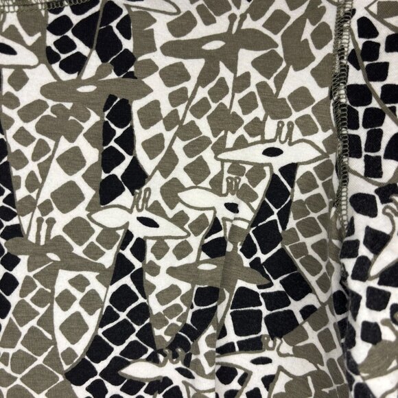 WEEKENDS by CHICO'S 3/4 Sleeve Tee Womens 1 Giraffe Black Sage Stretch - Picture 4 of 5